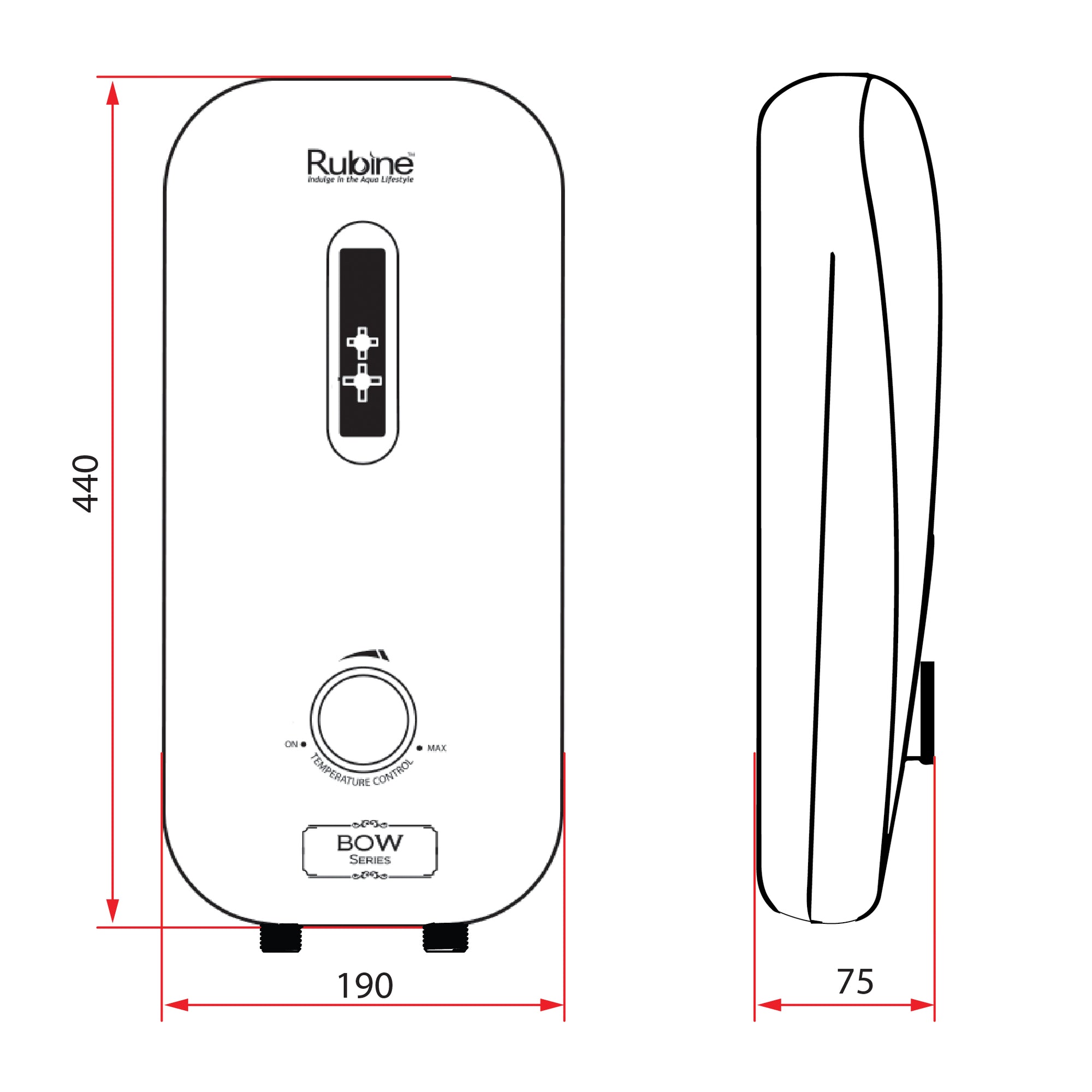 BOW Electric Instant Water Heater | RWH 1388 (Black or White)
