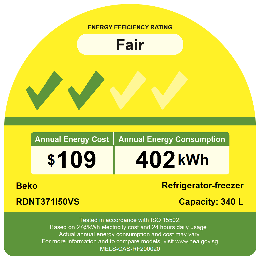 Top Mount Refrigerator 372L | RDNT371I50VS