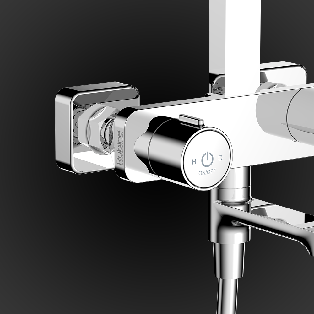 Pushstop Rainshower Column With Mixer | RSC-PUSHSTOP-S81-CH and RSC-PUSHSTOP-S81-BK