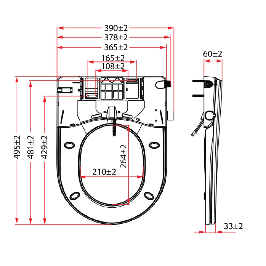 D-Shape Bidet Seat Cover | SCPP-PF306-BIDET