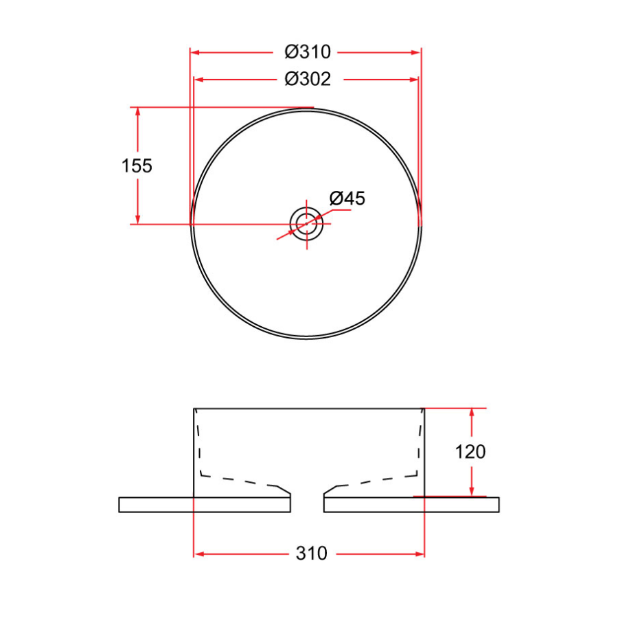 Countertop Round Ceramic Basin | SPIN 30