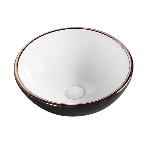 Countertop Round Ceramic Basin | SPIN 40B-BW