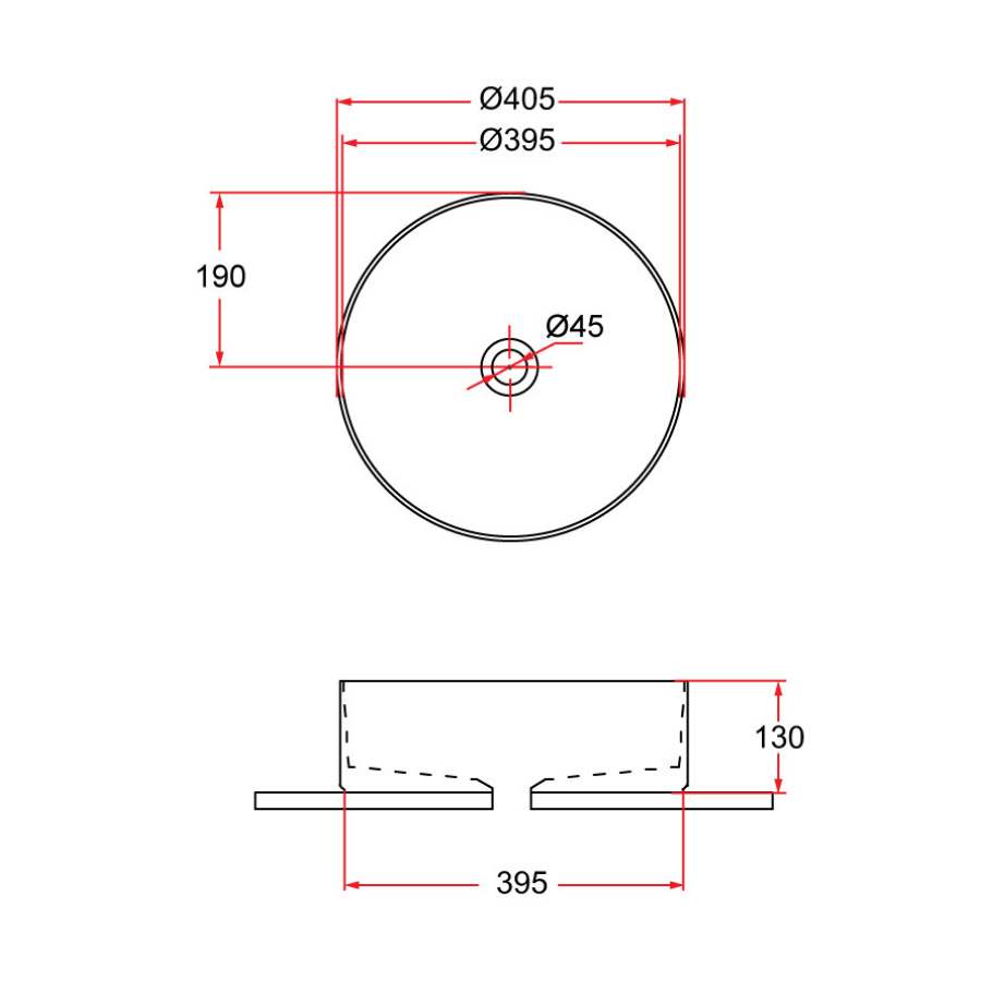 Countertop Round Ceramic Basin | SPIN 40