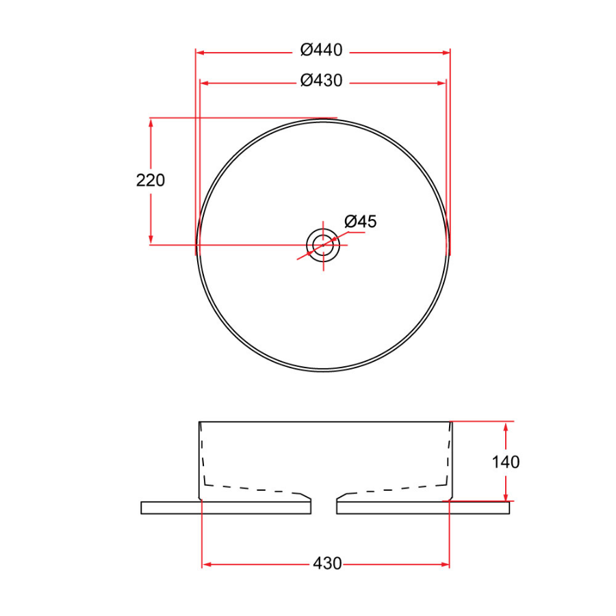 Countertop Round Ceramic Basin | SPIN 44