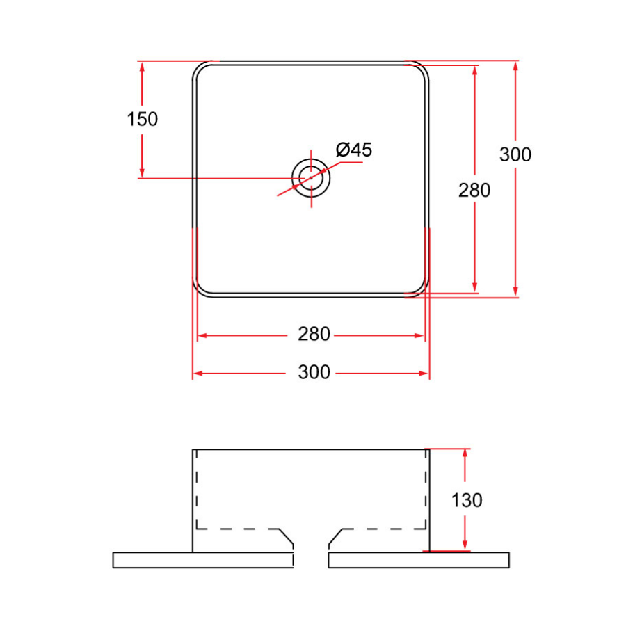 Countertop Square Ceramic Basin | SQ 30