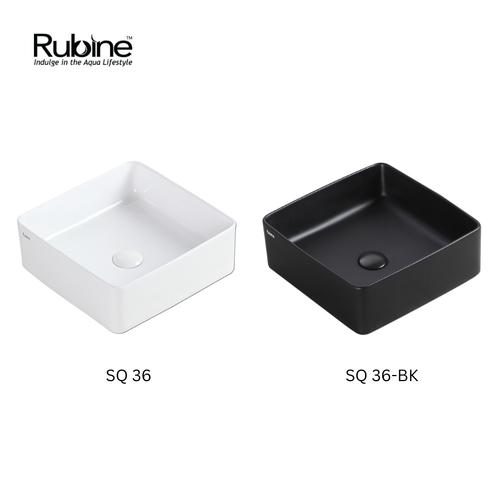 SQ Countertop Square Ceramic Basin | SQ 36/SQ 36-BK