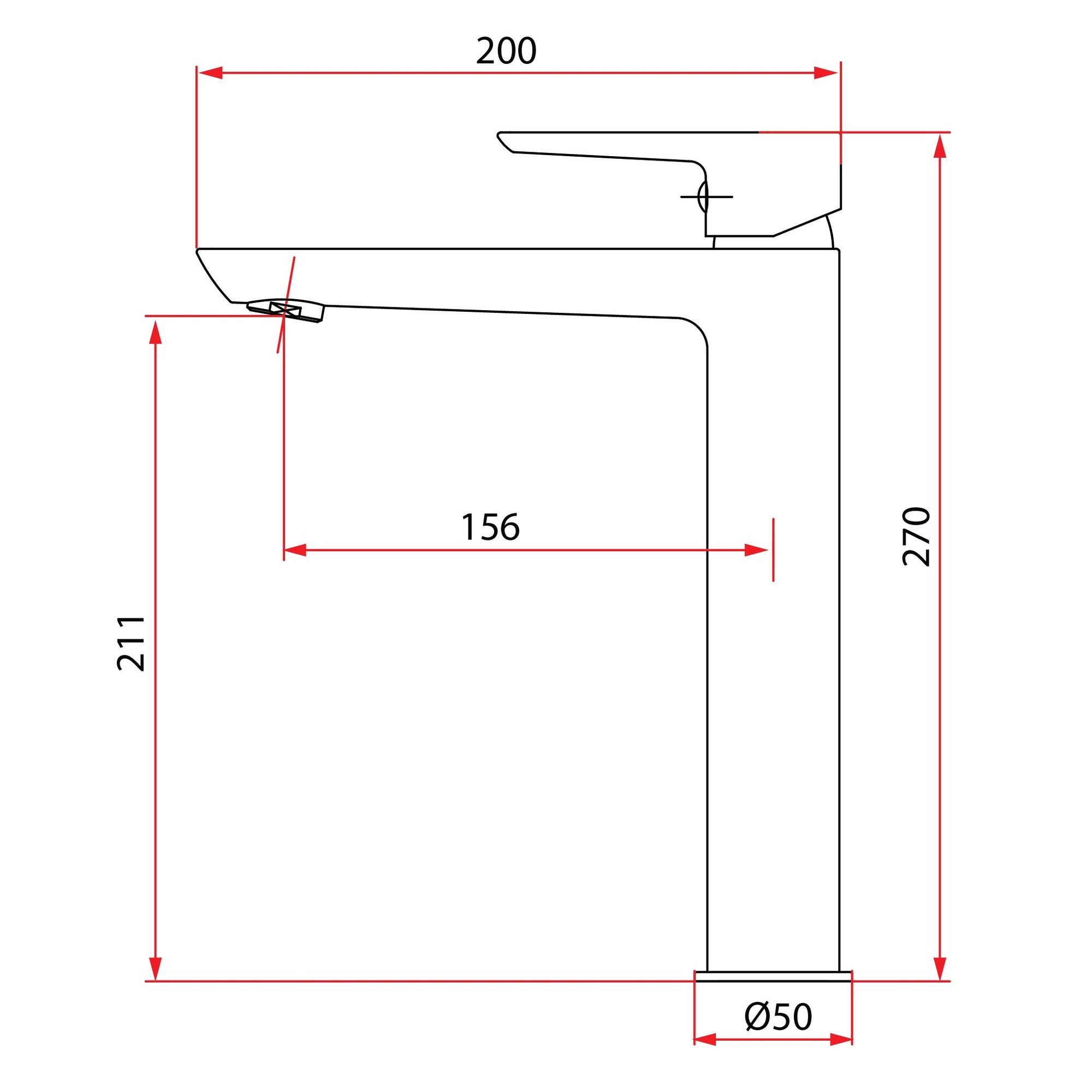 Tall Basin Mixer White | STYLO 9121 LX WH