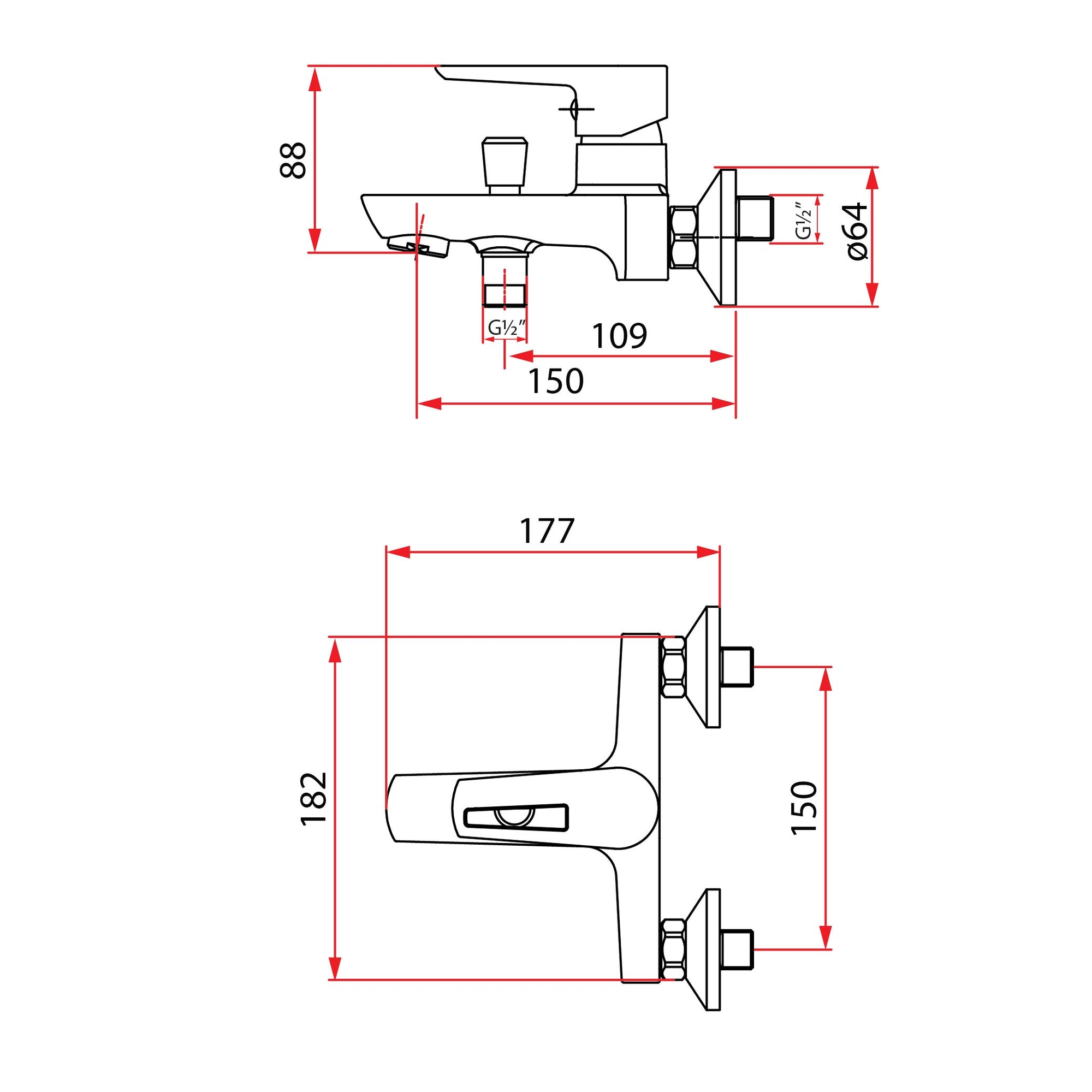 Bath Mixer | STYLO 9161 BK