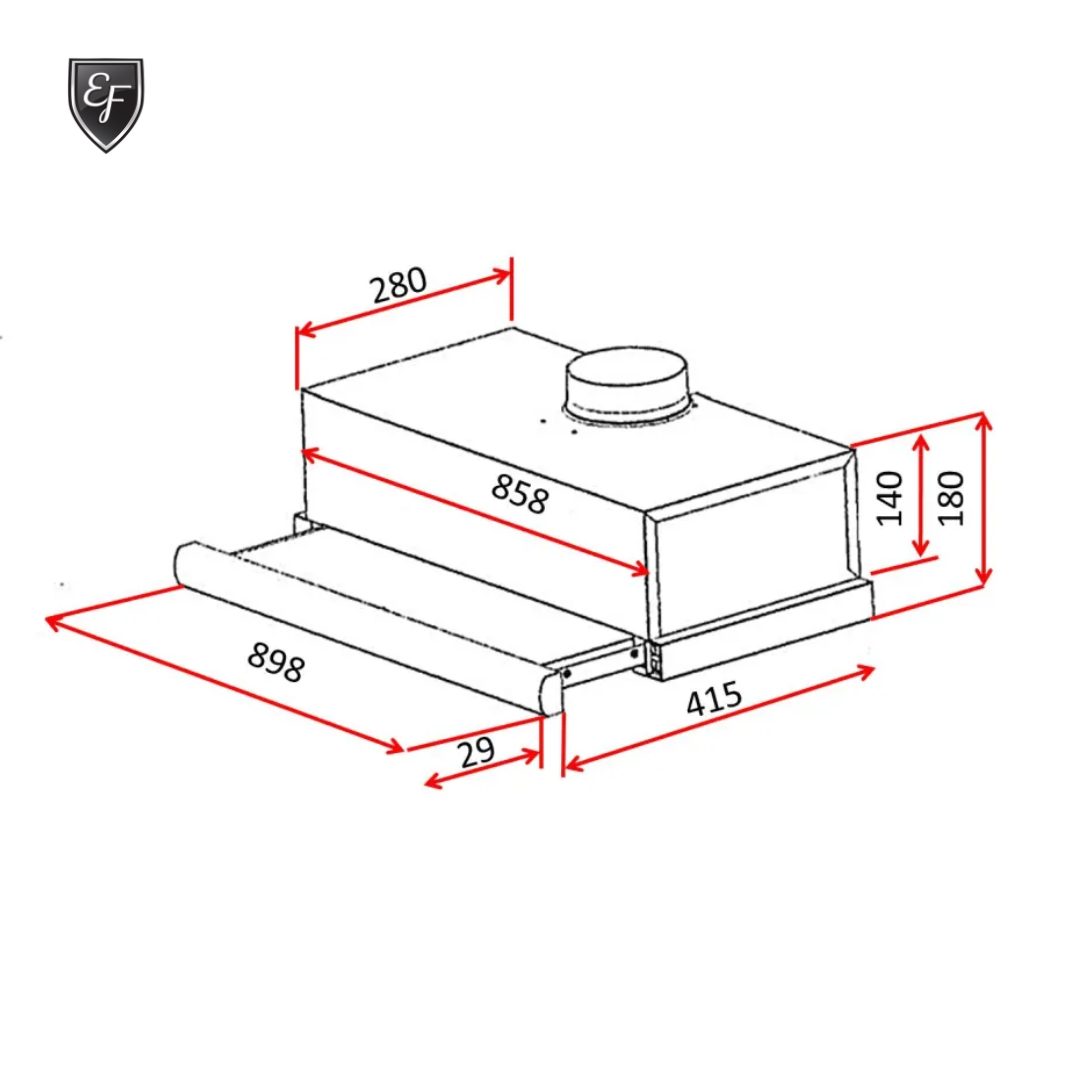 Telescopic Hood 90cm | TF 5293/90L