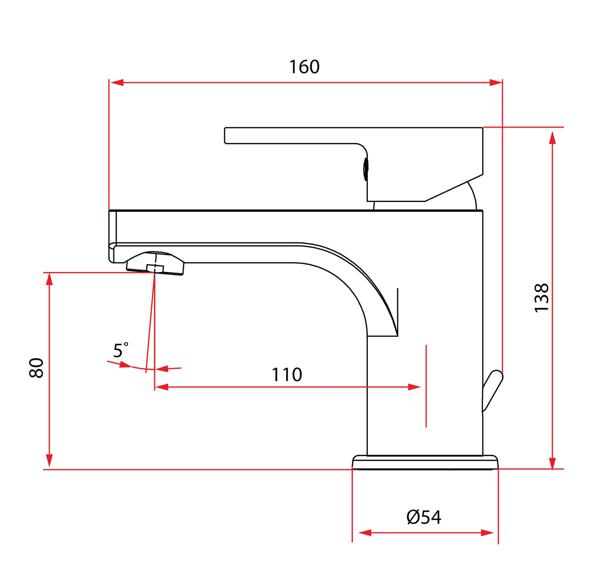 Basin Mixer Matte Black | UNICO 5621 BK