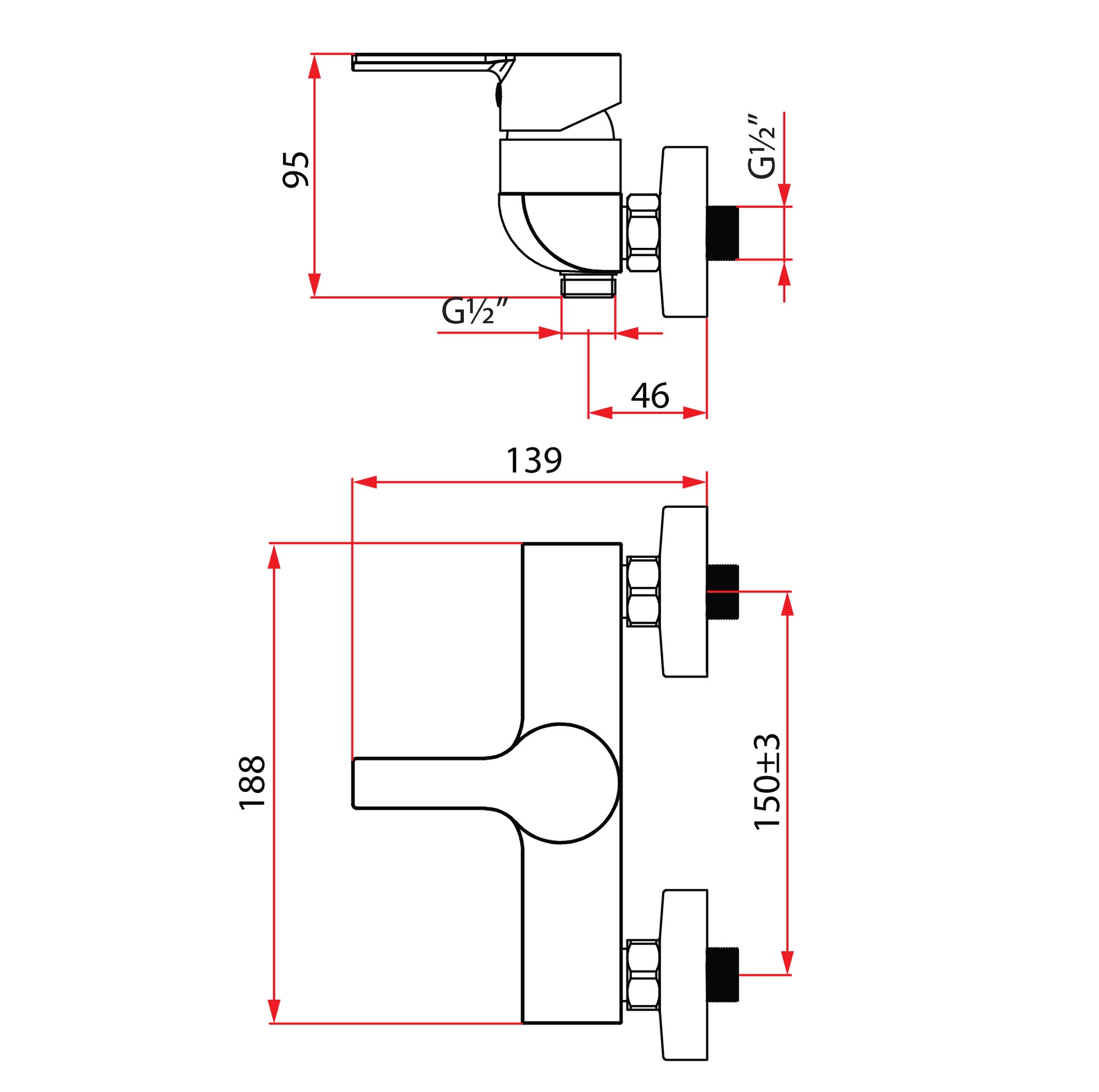 Shower Mixer White | UNICO 5660 WH