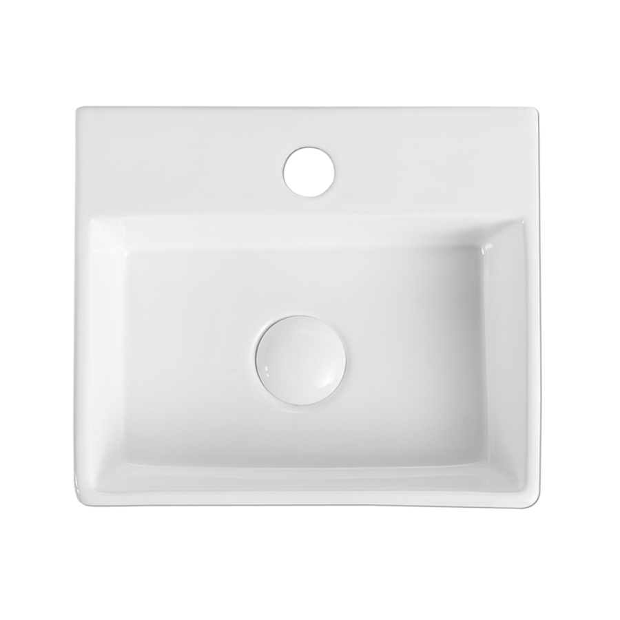 Wall-Hung / Countertop Rectangular Ceramic Basin | VENTO 33M