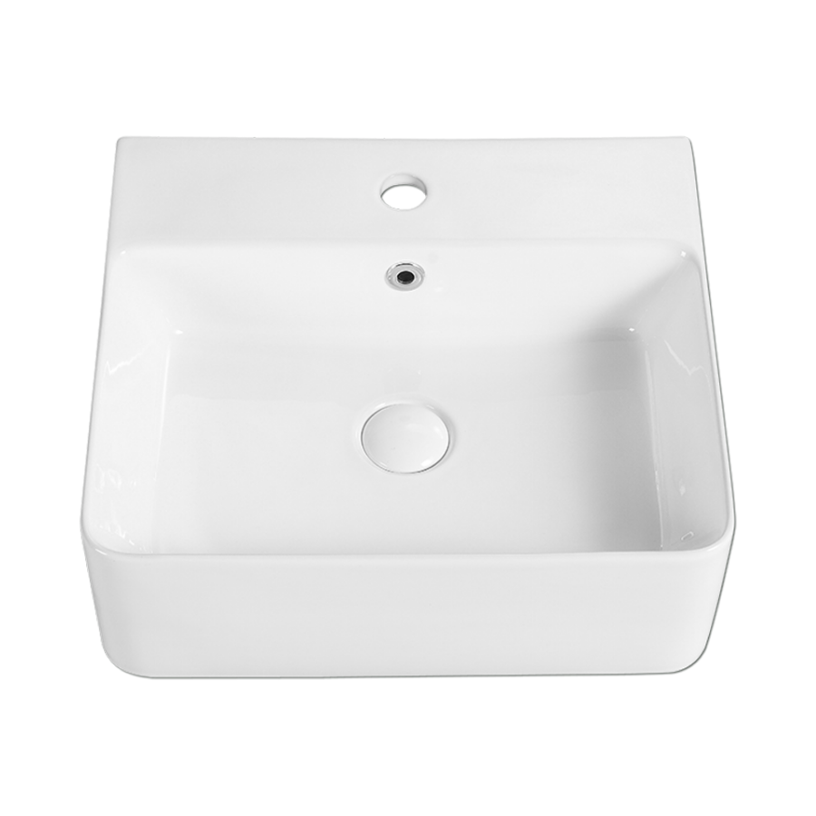 Wall-Hung / Countertop Rectangular Ceramic Basin | VENTO 46M