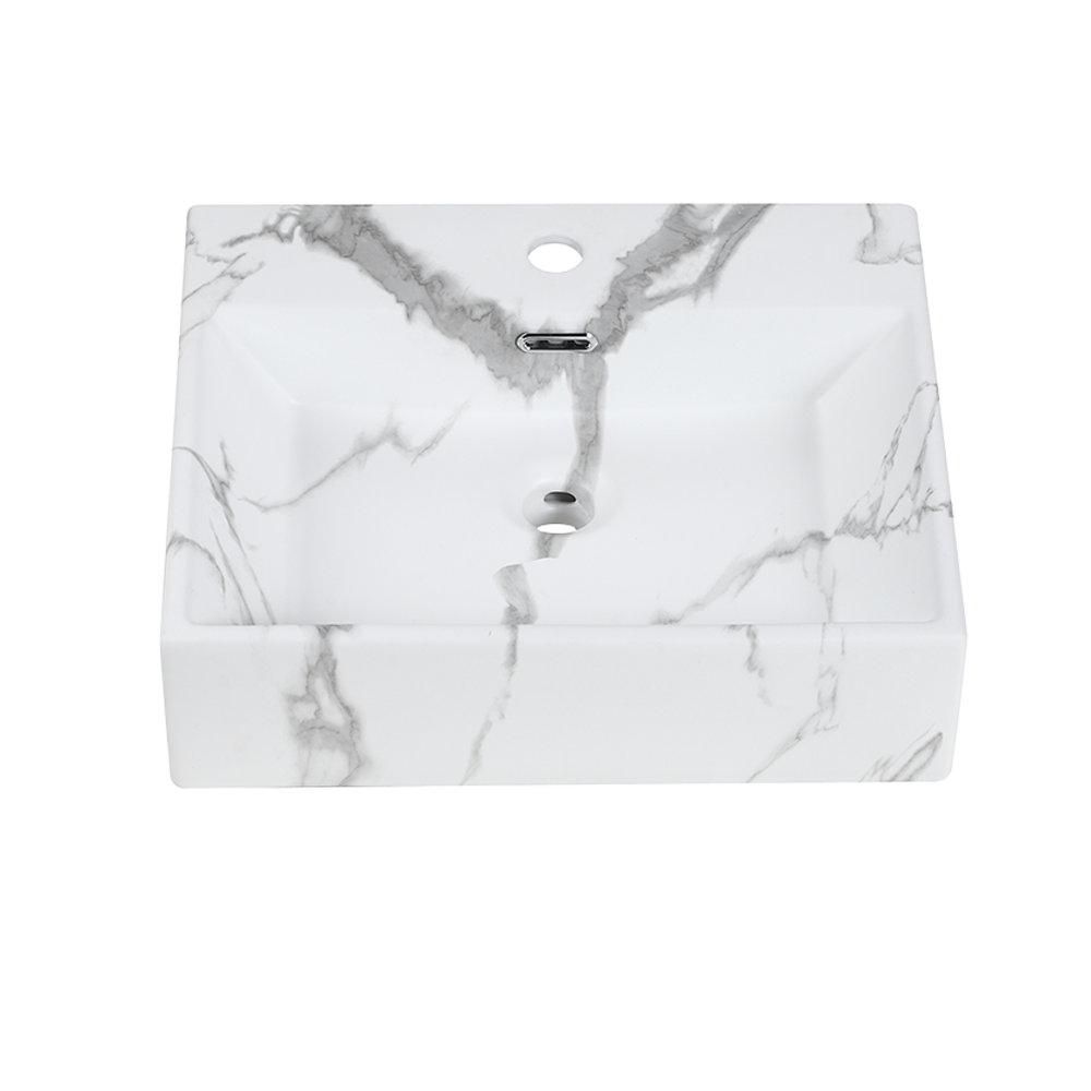 VENTO Wall-Hung/Countertop Rectangular Ceramic Basin | VENTO 50M
