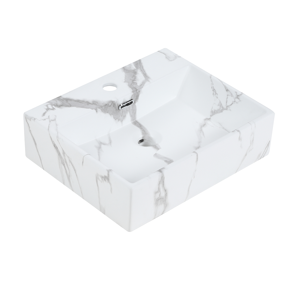 VENTO Wall-Hung/Countertop Rectangular Ceramic Basin | VENTO 50M