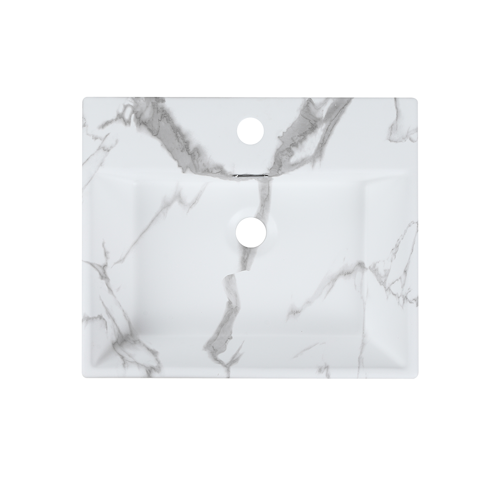 VENTO Wall-Hung/Countertop Rectangular Ceramic Basin | VENTO 50M