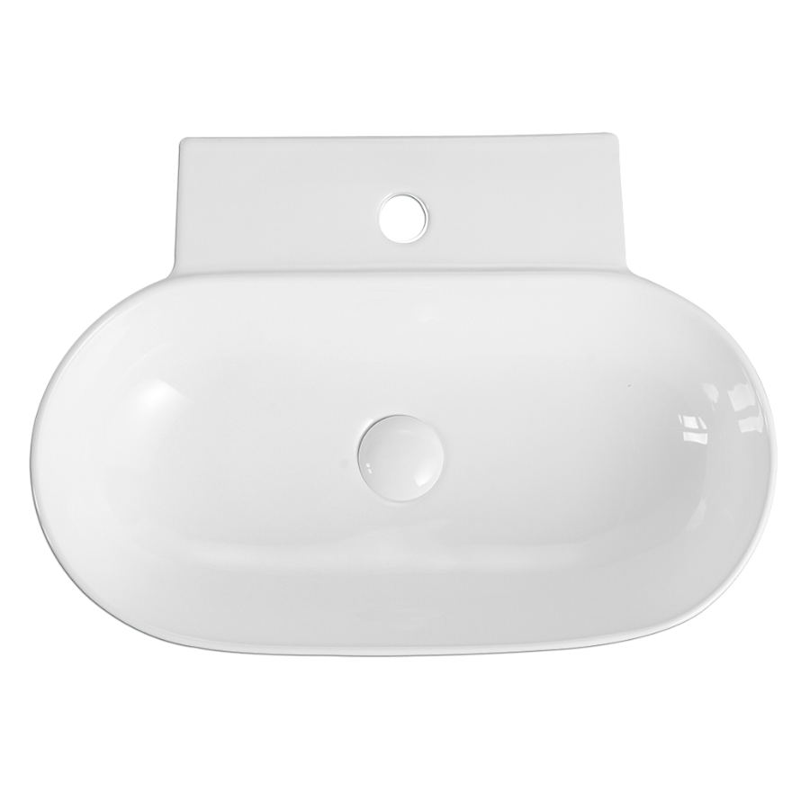 Wall-Hung Oval Ceramic Basin | VENTO 55M