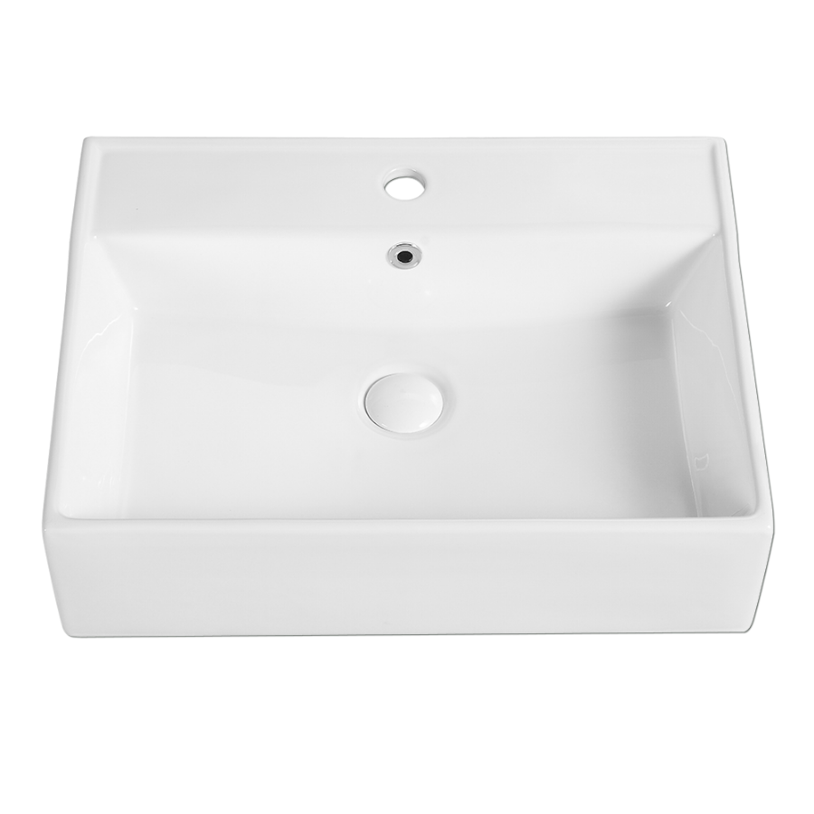 Wall-Hung / Countertop Rectangular Ceramic Basin | VENTO 58M