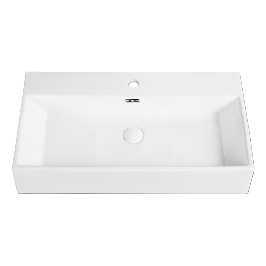 Wall-Hung / Countertop Rectangular Ceramic Basin | VENTO 75M