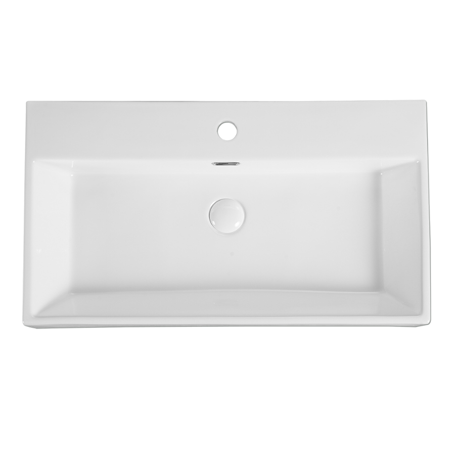 Wall-Hung / Countertop Rectangular Ceramic Basin | VENTO 75M