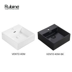 VENTO Wall-Hung/Countertop Square Ceramic Basin | VENTO 40M/-BK