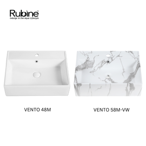 VENTO Wall-Hung/Countertop Rectangular Ceramic Basin | VENTO 58M/-VW