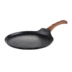 Marble Black Aluminium Crepe Pan with Wooden Handle