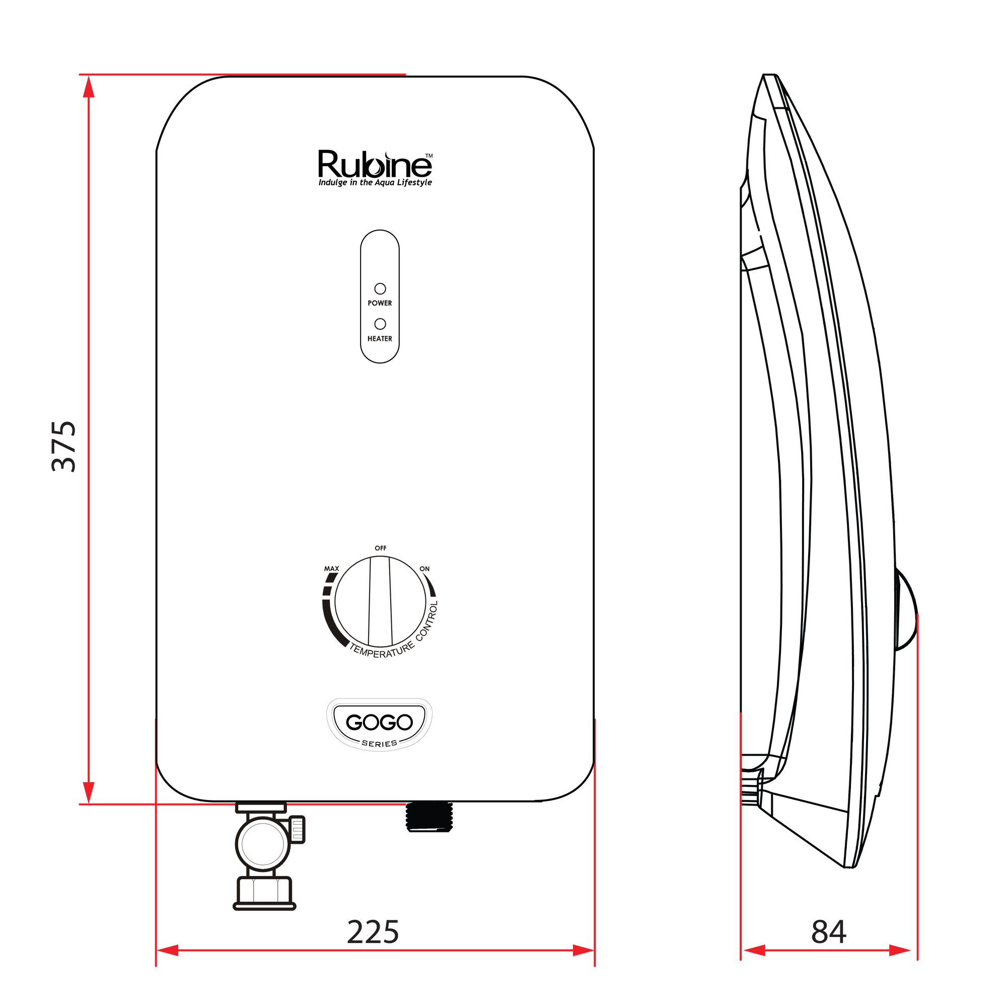 GOGO 933 Electric Instant Water Heater | RWH 933 (Black or White)