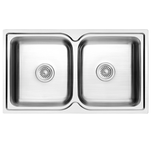 2 Bowl Inset Stainless Steel Kitchen Sink | ZEX 820